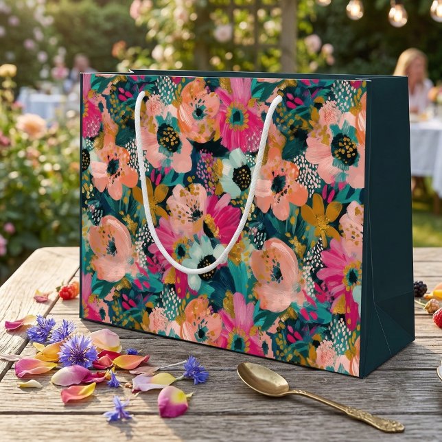Sacola Para Presentes Grande Floral (Criador carregado)