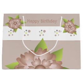 Sacola Para Presentes Grande Floral E Bolinhas Elegante