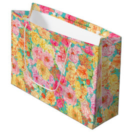 Sacola Para Presentes Grande Floral Gift Bag