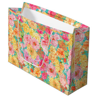 Sacola Para Presentes Grande Floral Gift Bag