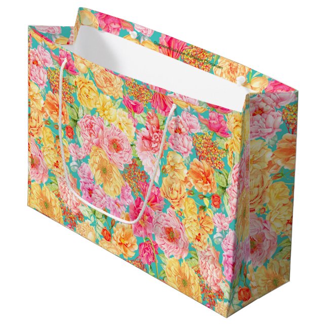 Sacola Para Presentes Grande Floral Gift Bag (Frente inclinada)