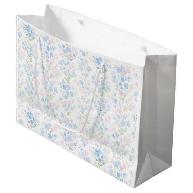 Sacola Para Presentes Grande Floral Pastel (Frente inclinada)