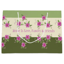 Floral Rosa Brilhante Com Verde