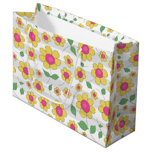 Sacola Para Presentes Grande Flores, crianças pintam primavera design