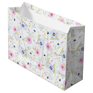 Sacola Para Presentes Grande Flores de Jardim Frescas