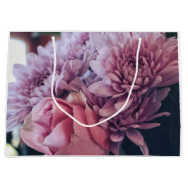 Sacola Para Presentes Grande Flores de Rosa púrpura, cor-de-rosa, de Pastel