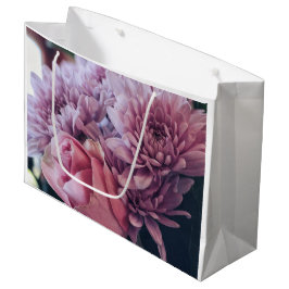 Sacola Para Presentes Grande Flores de Rosa púrpura, cor-de-rosa, de Pastel
