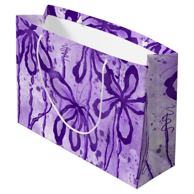 Sacola Para Presentes Grande Flores Inclusas - Lilac (Verso inclinado)