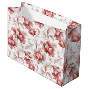 Sacola Para Presentes Grande Flores Vermelhas Chic Casamento