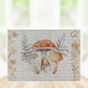 Sacola Para Presentes Grande Floresta Caprichosa Cogumelo Antiga Carta Casa de