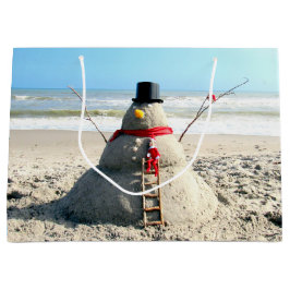 Sacola Para Presentes Grande Flórida Snowman com Elf Gift Bag - Grande