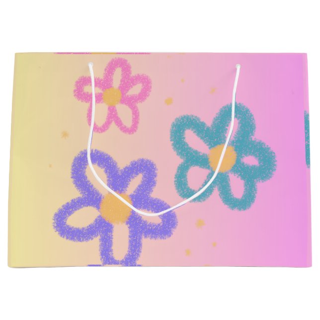 Sacola Para Presentes Grande Flowery cute Gift bag (Frente)