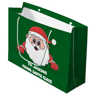 Sacola Para Presentes Grande Fofo Personalizado De Papai Noel Verde