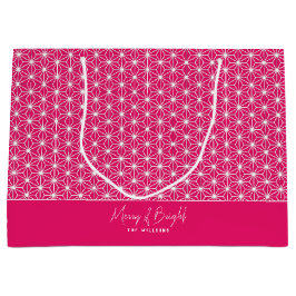 Sacola Para Presentes Grande Folha de cânhamo | ASANOHA padrão de quimono japon