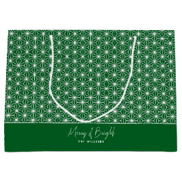 Sacola Para Presentes Grande Folha de cânhamo | ASANOHA padrão de quimono japon