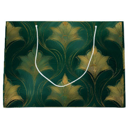 Sacola Para Presentes Grande Folha Dourada