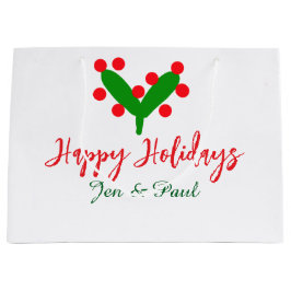 Sacola Para Presentes Grande Folha verde casal verde