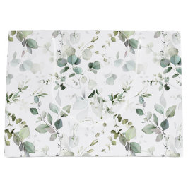 Sacola Para Presentes Grande Folhagem de Eucalipto