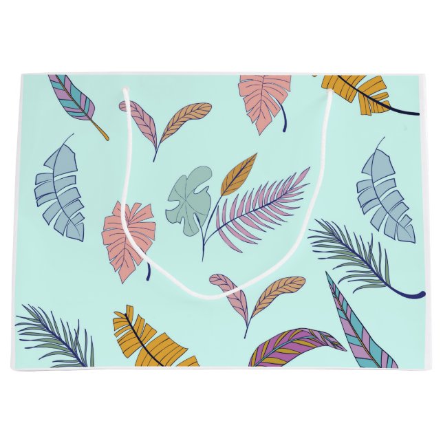 Sacola Para Presentes Grande Folhas (Frente)