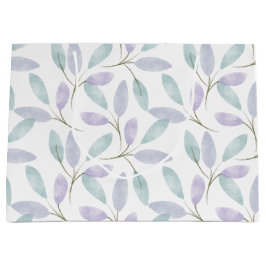 Sacola Para Presentes Grande Folhas de Aquarela da Coleção Jennifer