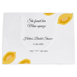 Sacola Para Presentes Grande folhas de limão desenhadas à mão adicionam QR chá 