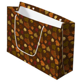 Sacola Para Presentes Grande Folhas de outono, Cor Personalizada