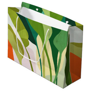 Sacola Para Presentes Grande Folhas tropicais