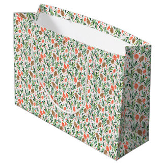 Sacola Para Presentes Grande Foliage Christmas Gift Bag