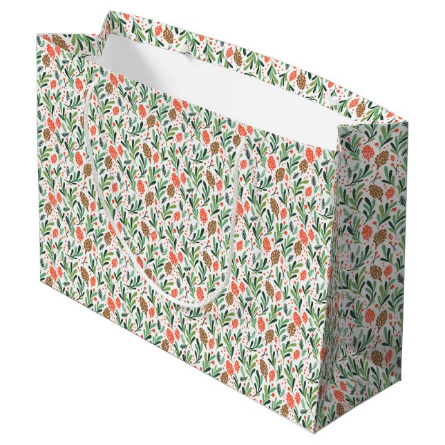 Sacola Para Presentes Grande Foliage Christmas Gift Bag (Verso inclinado)