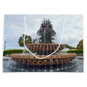 Sacola Para Presentes Grande Fonte do abacaxi de Charleston, South Carolina