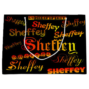 Sacola Para Presentes Grande Fontes Sheffey - Laranja, Vermelho e Amarelo