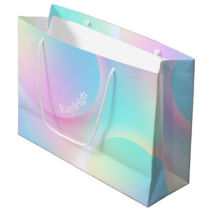Sacola Para Presentes Grande Forma Gradiente do Arco-Íris de Pastel Suave