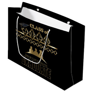 Sacola Para Presentes Grande Formando - ano e nome de DIY - preto
