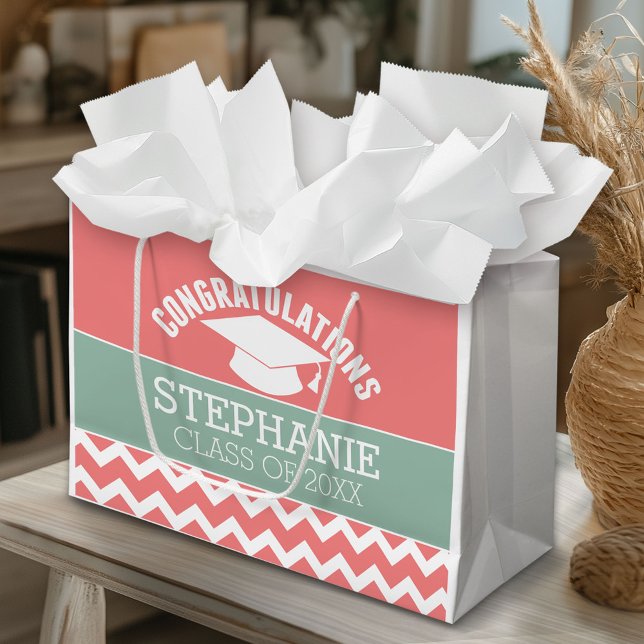Sacola Para Presentes Grande Formando de parabéns - Graduação Personalizada (Custom Gift Bag)