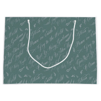 Sacola Para Presentes Grande Fosco Blue Carols