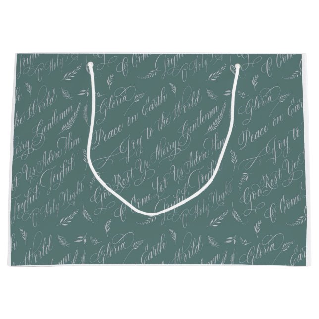 Sacola Para Presentes Grande Fosco Blue Carols (Frente)