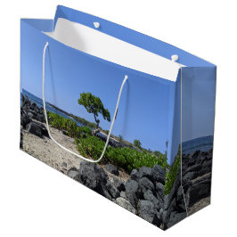 Sacola Para Presentes Grande Foto da Paisagem Natural Havaiana