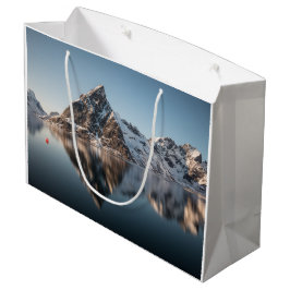 Sacola Para Presentes Grande Foto de Paisagem de Montanha Lofoten