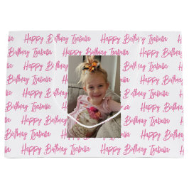 Sacola Para Presentes Grande Foto de Parabéns Personalizada