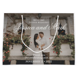 Sacola Para Presentes Grande Foto Elegant Wedding Welcome