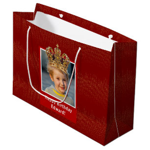 Sacola Para Presentes Grande Foto para Crianças Personalizadas Feliz Aniversári
