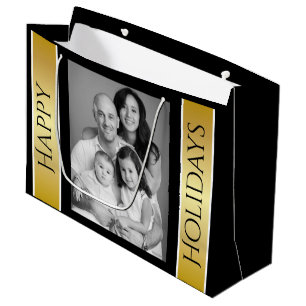 Sacola Para Presentes Grande Foto personalizada do Natal
