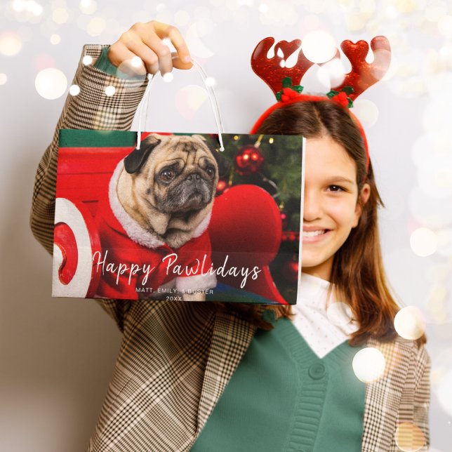 Sacola Para Presentes Grande Foto Pet Personalizada l Cachorro Feliz Dias Feliz (Criador carregado)