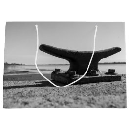 Sacola Para Presentes Grande foto tema marinho, preto e branco