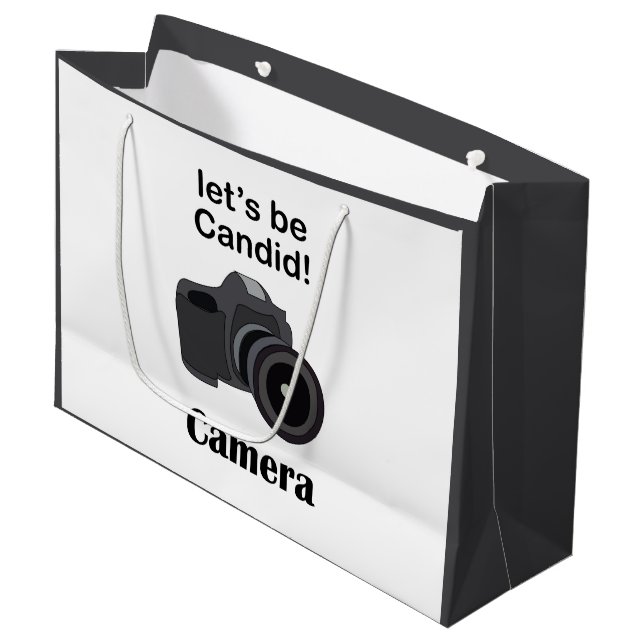 Sacola Para Presentes Grande Fotógrafo Candid Camera (Frente inclinada)
