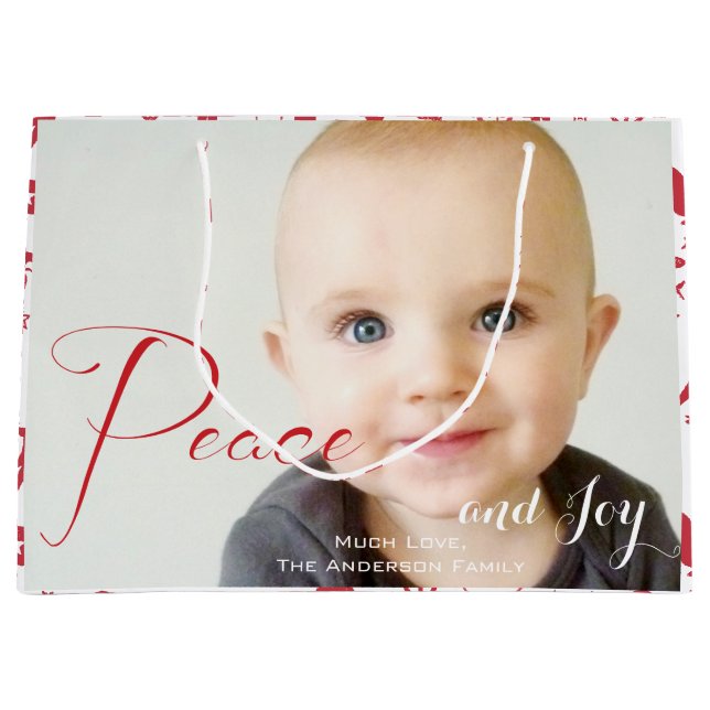 Sacola Para Presentes Grande Fotos da família rustic Red Fox (Frente)