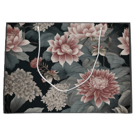 Sacola Para Presentes Grande Framboesa de Chinoiserie Florals Elegante