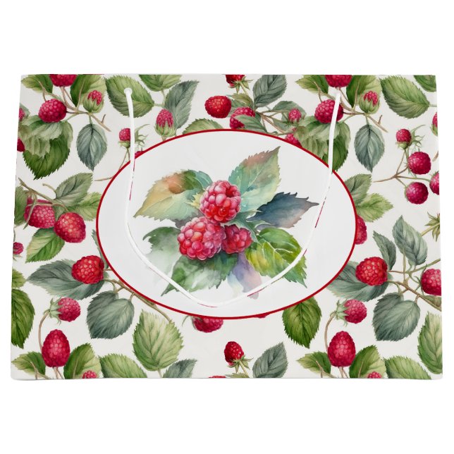 Sacola Para Presentes Grande Framboesas Cachorras (Frente)