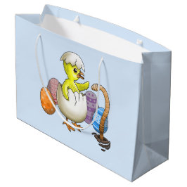 Sacola Para Presentes Grande Frango de Páscoa Eclodido