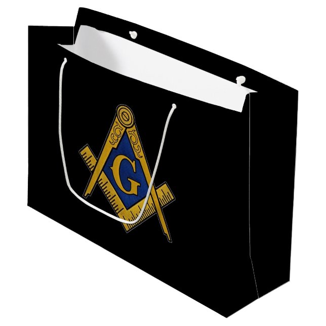 Sacola Para Presentes Grande Freemason Masonic Square e Compass Freemasonry (Frente inclinada)